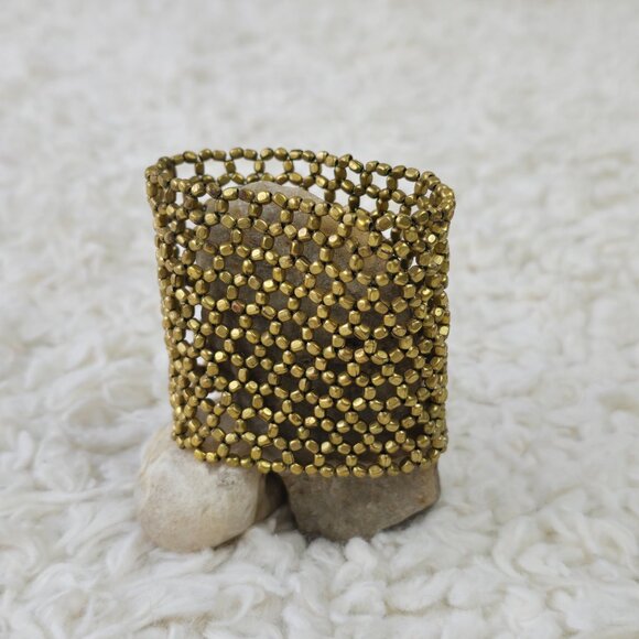 Vintage Hand Made Stretch Cuff Bracelet - Picture 5 of 9